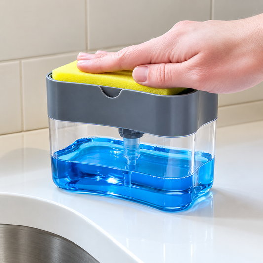 UPGRADED Liquid Soap Dispenser & Sponge Holder (WITH FREE SPONGE)